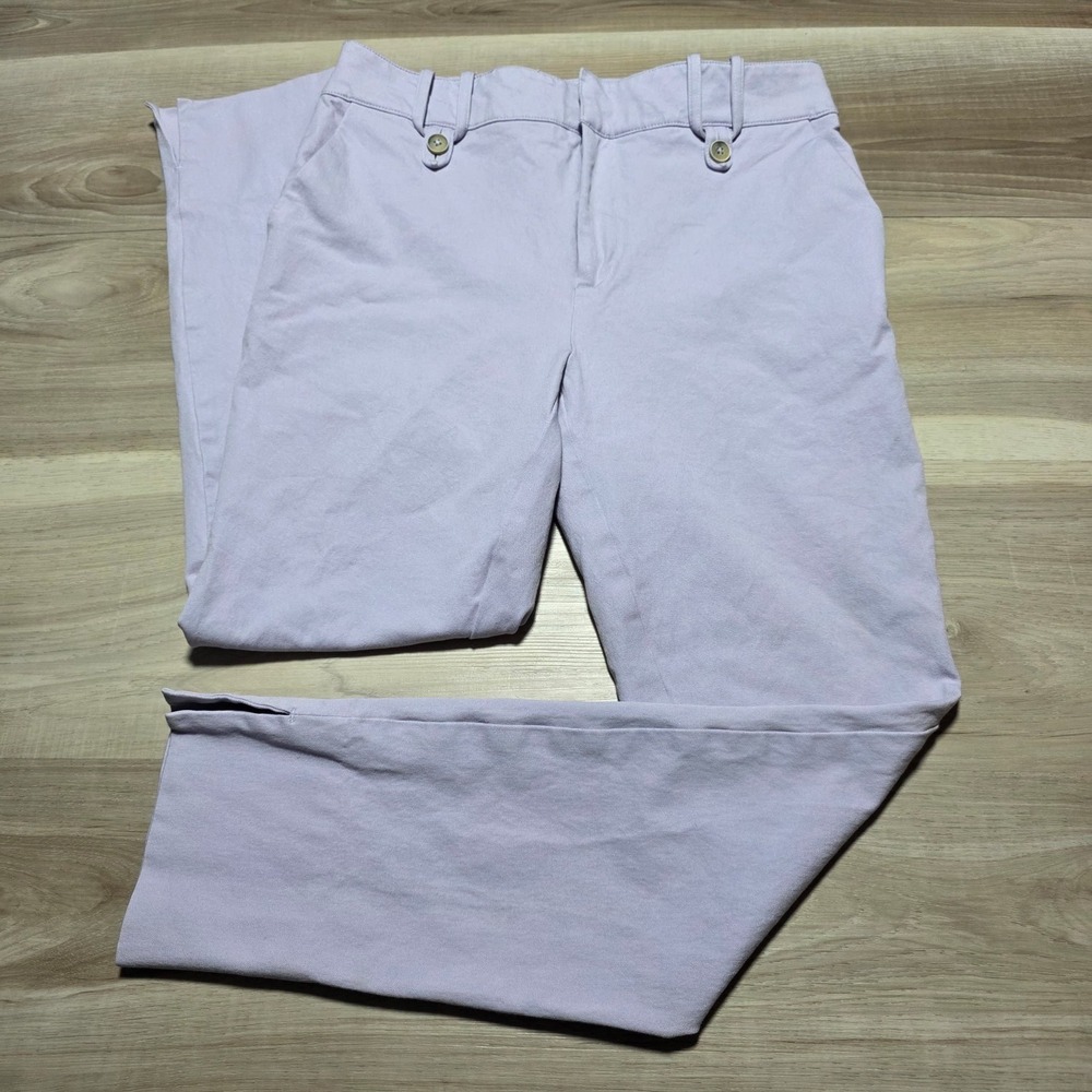Anthropologie The Essential Slim Pants Womens 2 Lavender Purple Ankle Slit Offic